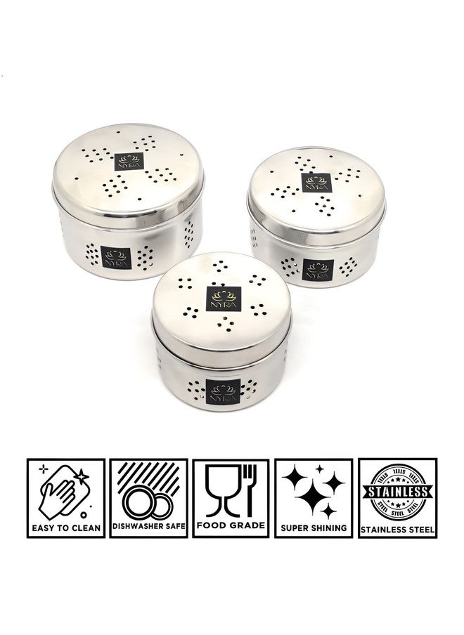 Nyra Kitchenware Coriander Box Container Set - Stainless Steel Flip Top Fridge Container - Image 4